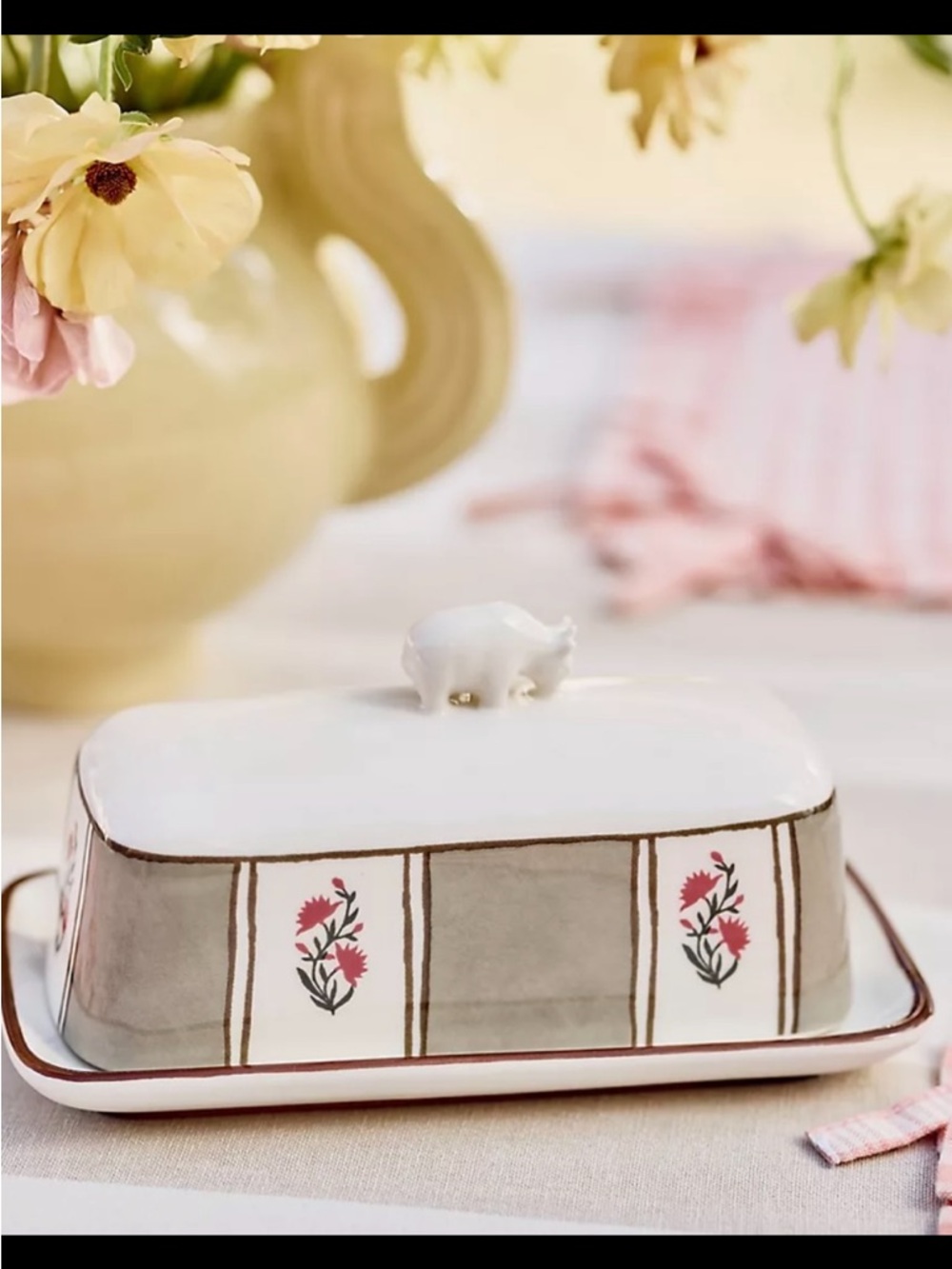 Anthropologie Millie Stoneware Cow Butter Dish.